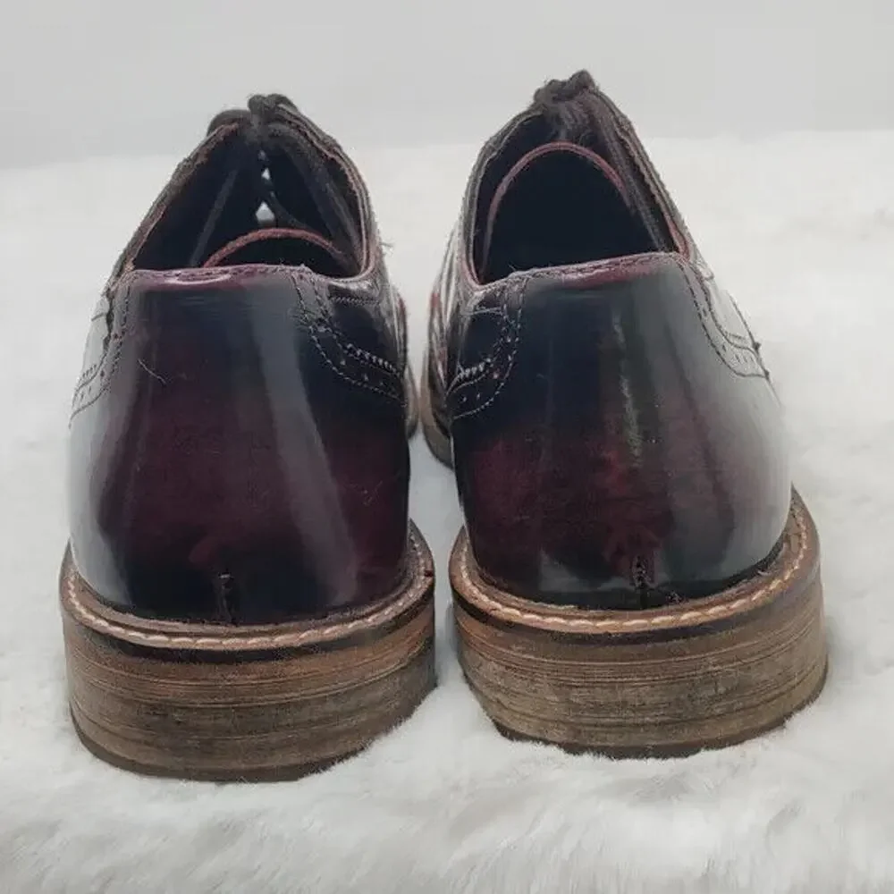 Burgundy Wingtip Lace Up Oxfords Dress Shoes 10.5
